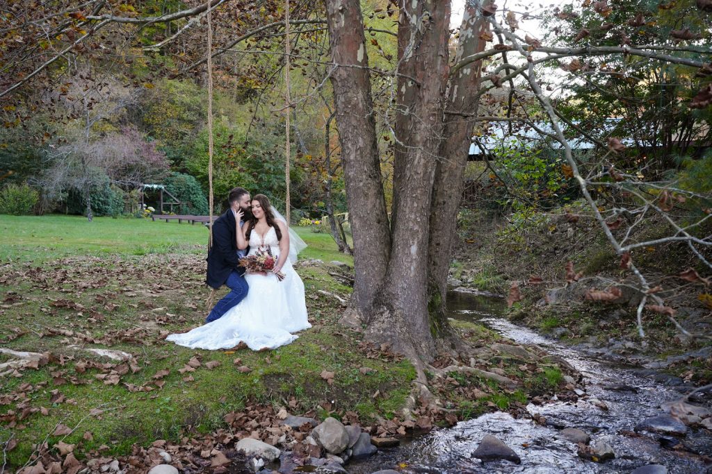 By the Creek on the Swing Couple Wedding Mini Wedding Package